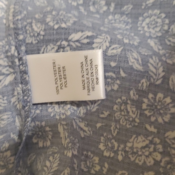 Wallpapher Blue Floral Tired Gathered Slv Sz. XXL Dress - Picture 4 of 13